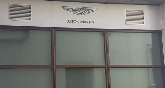 Another commercial job supply and installed 19.5 toughened/ laminated safety glass to Aston Martins showroom Park Lane London